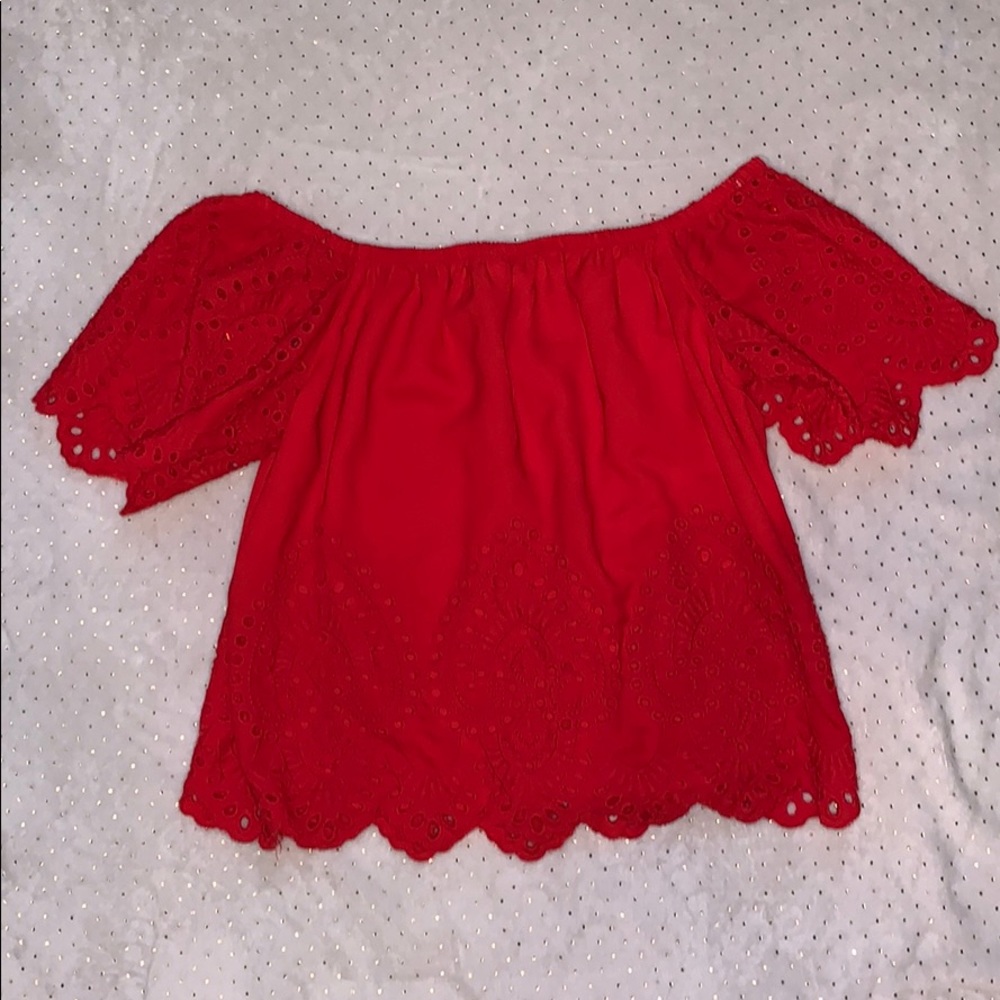 Off the Shoulder Red Top